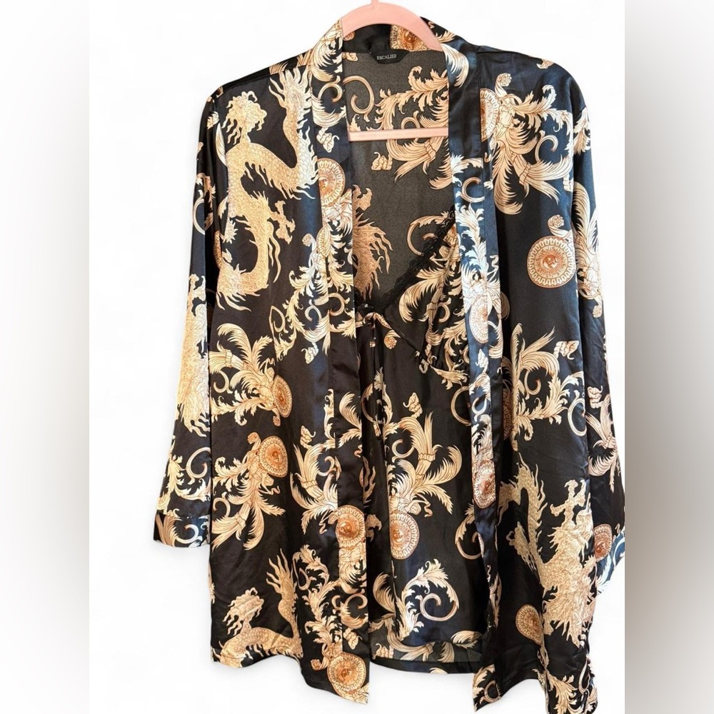 Elegant Black and Gold Women's Pajama Set